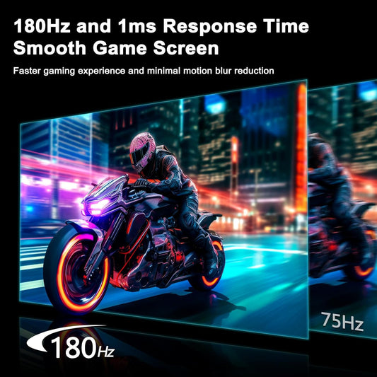 SANSUI 27 Inch WQHD 2560 x 1440P Gaming Monitor 180Hz/144Hz 1ms Fast IPS 2K Computer Monitor, HDMI 2.0 x2 | DP 1.2 x2 | VESA Mount, 120% sRGB HDR Eye Care Metal Stand(ES-G27F2Q DP Cable Included)