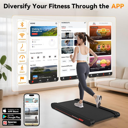 Sperax 4 in 1 Walking Vibration Pad Treadmill, Walking Treadmill Pad for Home with Remote Control and APP