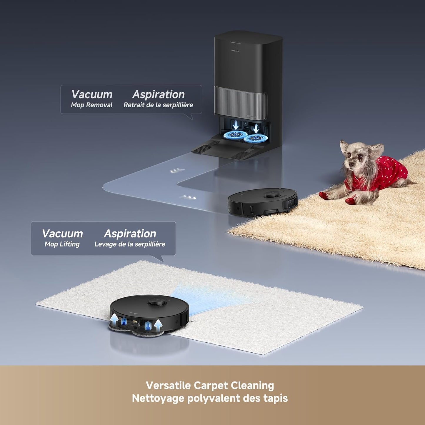 DREAME L40s Ultra Robot Vacuum and Mop, 19,000Pa Suction, Auto-Empty, Mop Self-Cleaning, 100% Detangling DuoBrush, Extending Mops and Side Brush, 1.57in Obstacle Clearing, App & Voice Control