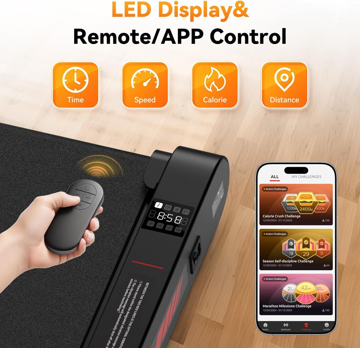 Sperax 4 in 1 Walking Vibration Pad Treadmill, Walking Treadmill Pad for Home with Remote Control and APP