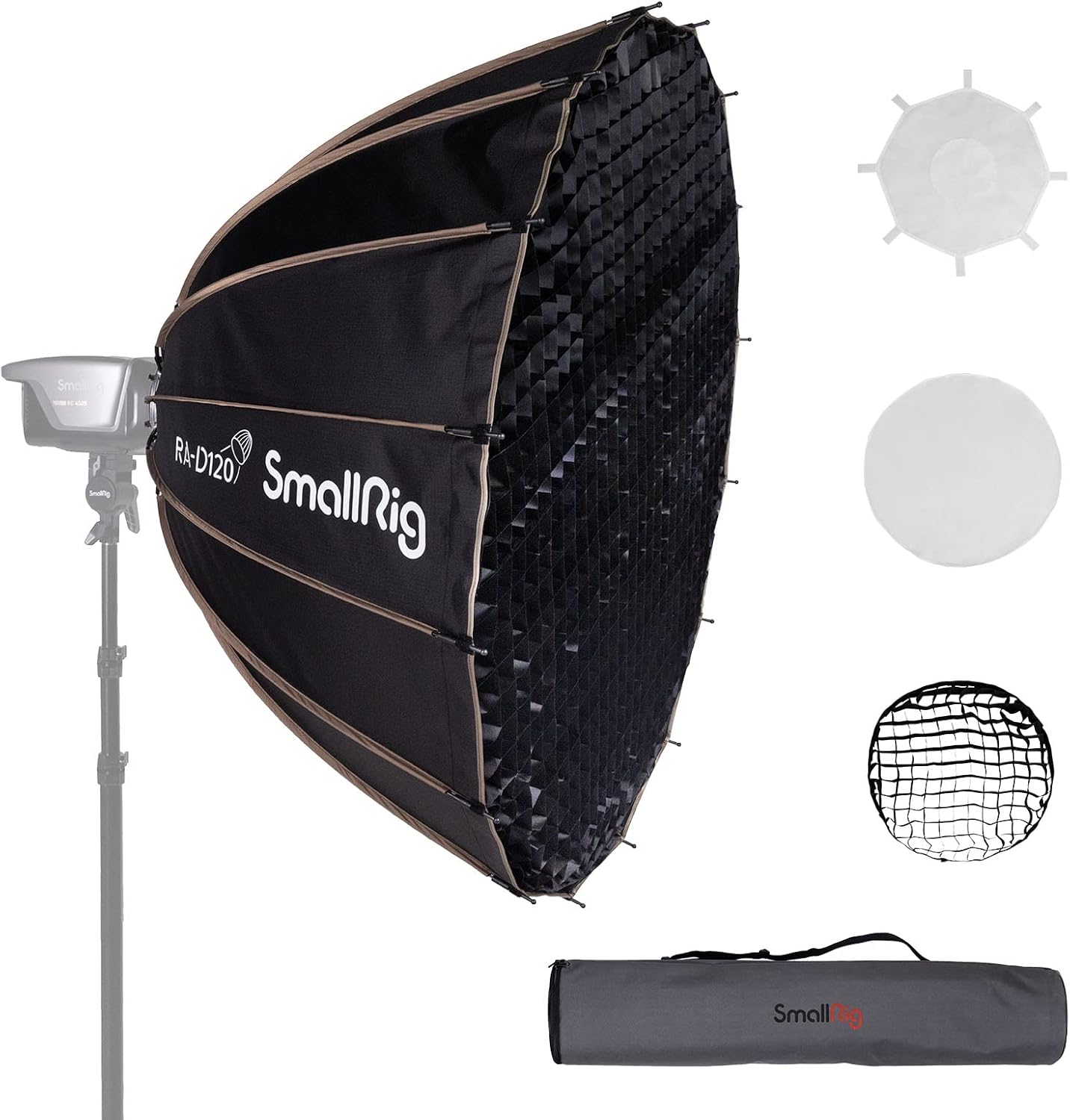 SmallRig Parabolic Softbox, Softbox Quick Release 47.2inch/120cm, Compatible with SmallRig RC 120D/RC 120B/RC 220D/RC 220B/RC 350D/ RC 350B/RC 450D/RC 450B and Other Bowens Mount Light - 4140