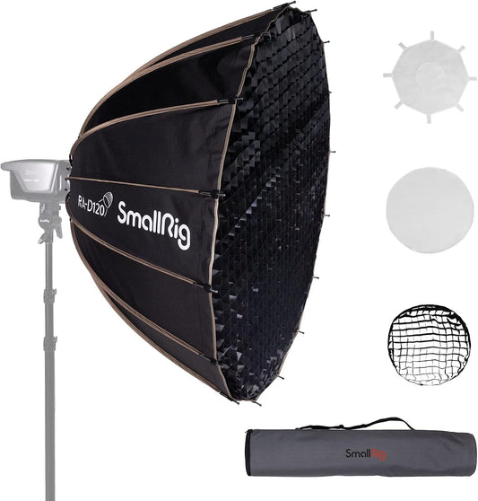 SmallRig Parabolic Softbox, Softbox Quick Release 47.2inch/120cm, Compatible with SmallRig RC 120D/RC 120B/RC 220D/RC 220B/RC 350D/ RC 350B/RC 450D/RC 450B and Other Bowens Mount Light - 4140