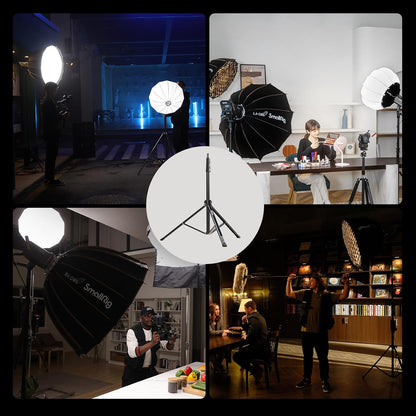 SMALLRIG 78.7"/ 200cm Light Stand Photography Tripod, Max Load 4kg, Compact Lightstand for Reflector, Ring Light, Small Softbox and COB Light, Umbrellas, Folded Size 22"/ 56cm RA-S200-4379