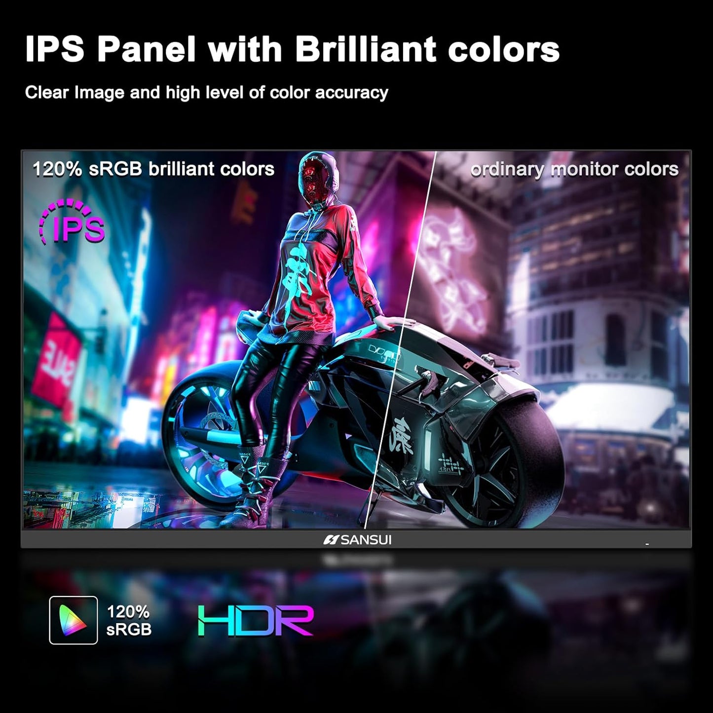 SANSUI 27 Inch WQHD 2560 x 1440P Gaming Monitor 180Hz/144Hz 1ms Fast IPS 2K Computer Monitor, HDMI 2.0 x2 | DP 1.2 x2 | VESA Mount, 120% sRGB HDR Eye Care Metal Stand(ES-G27F2Q DP Cable Included)