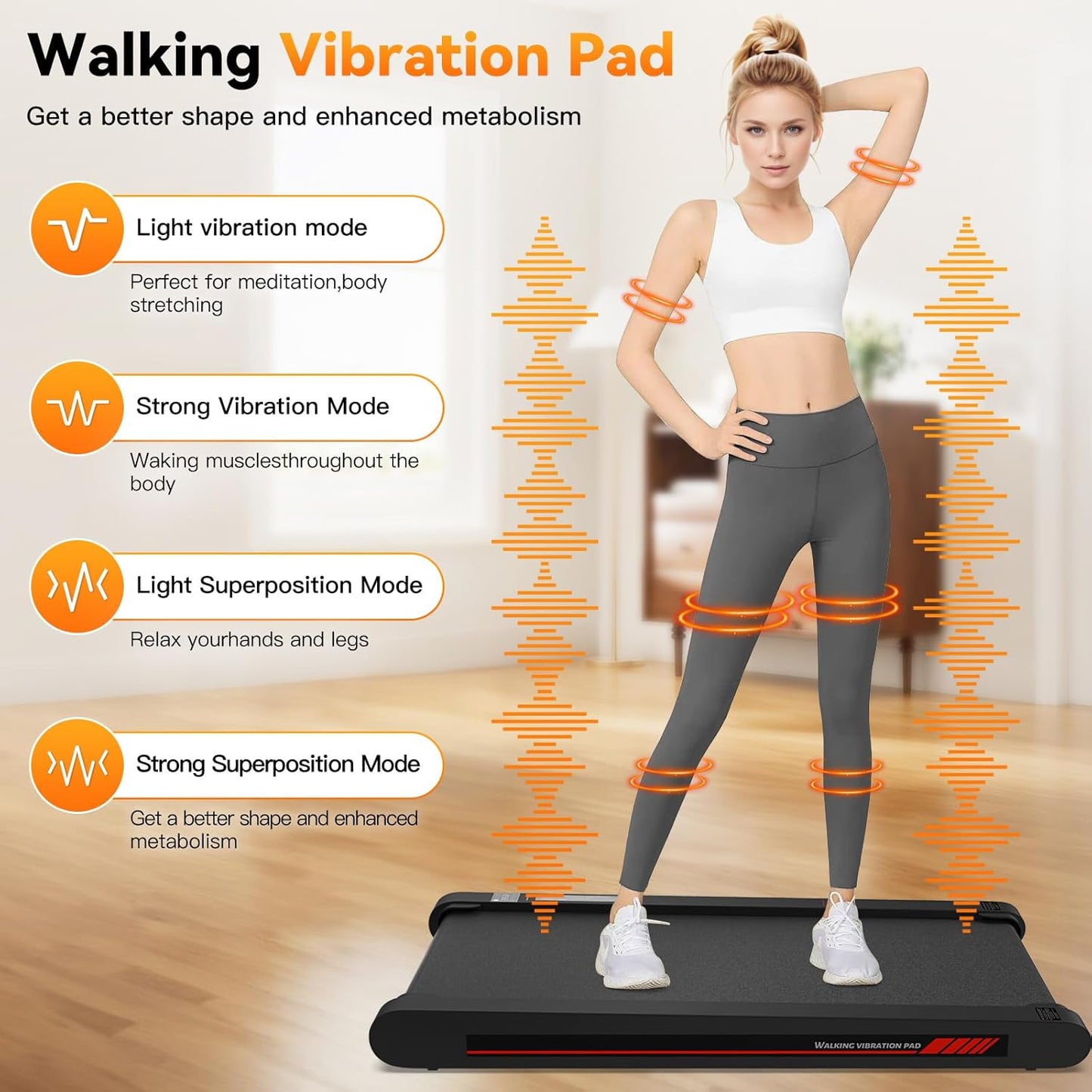 Sperax 4 in 1 Walking Vibration Pad Treadmill, Walking Treadmill Pad for Home with Remote Control and APP