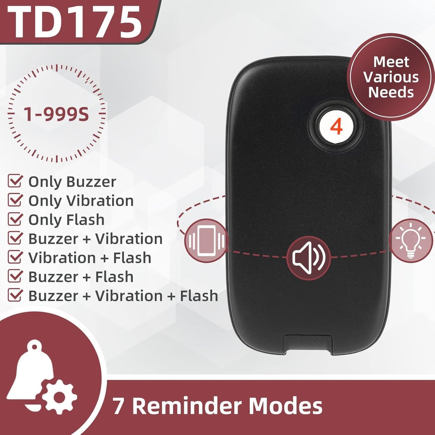 Retekess TD175 Restaurant Pager System, Restaurant Buzzer Pagers with Vibration, Mute Keyboard,3280ft Long Range,16 Beepers for Church, Nursery, Food Truck